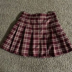 Plaid red/ Burgundy skater skirt